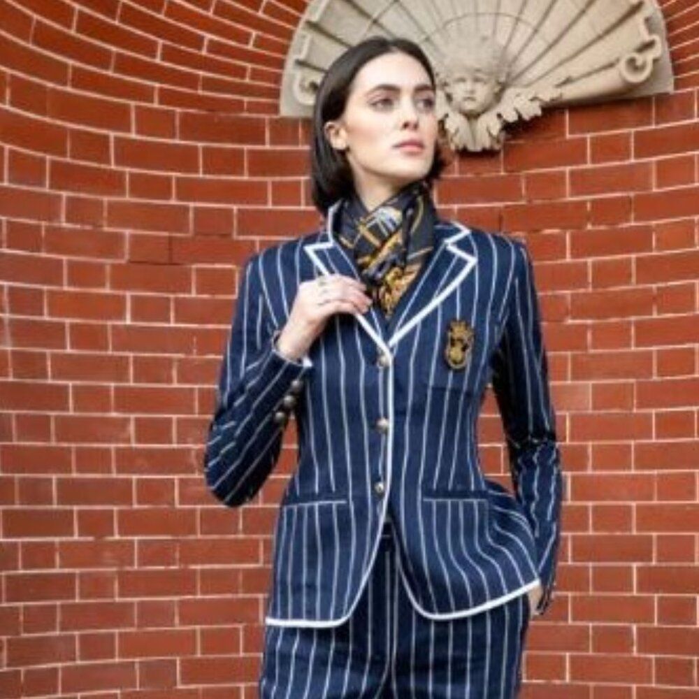 Carlisle Collection Linen Blend Jacket Captain Nautical Luxe Sz6 Tailored Blazer - Picture 6 of 16